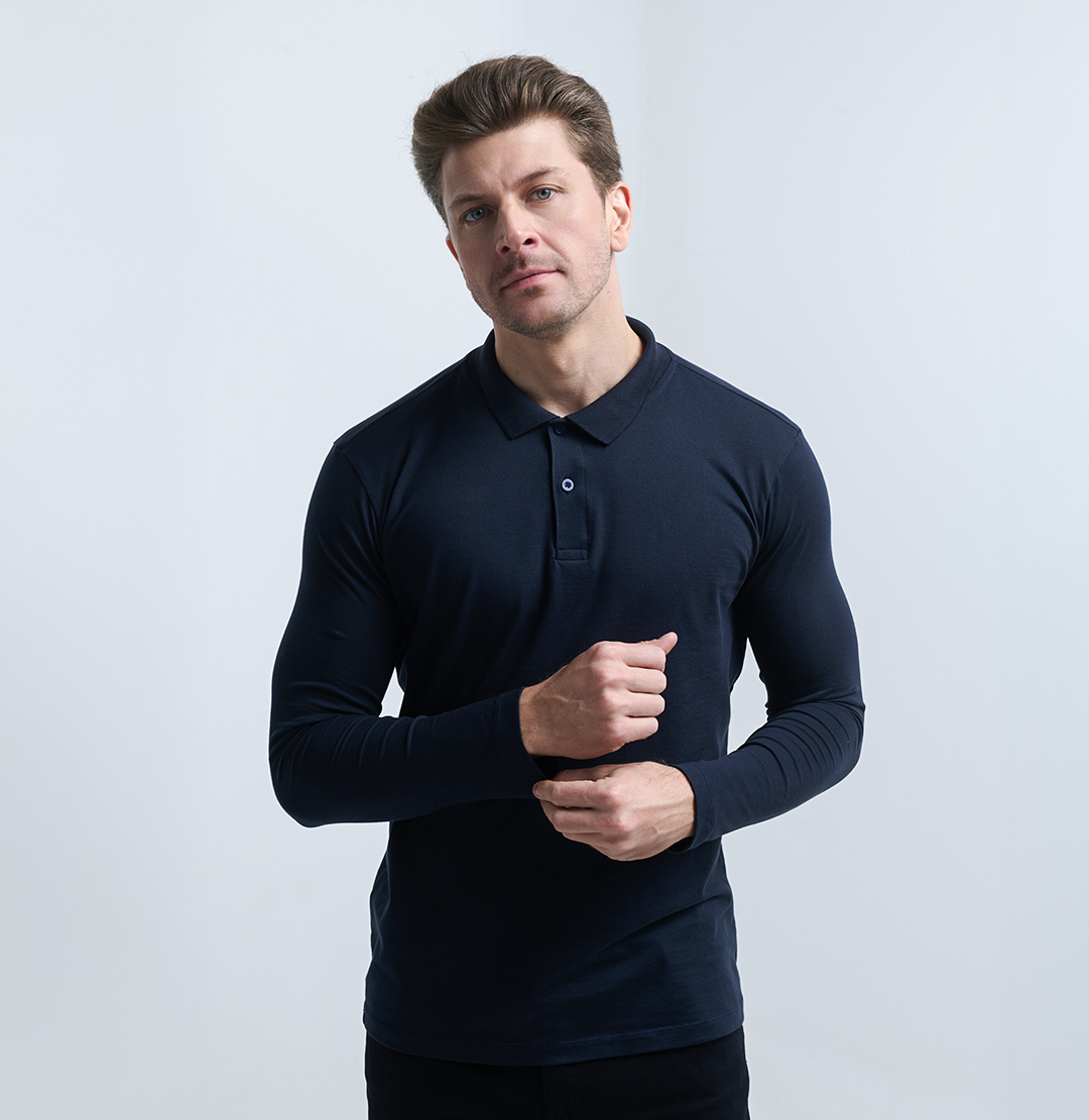 Kit 2x Camisa Polo Manga Longa